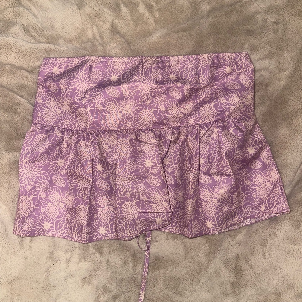 Purple Floral Babydoll Tube Top